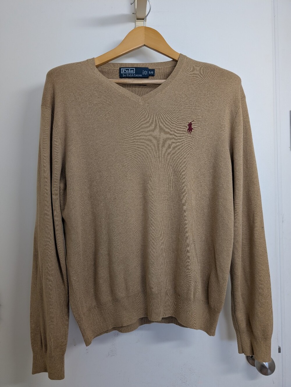 POLO RALPH LAUREN PIMA COTTON V-NECK SWEATER MEN SIZE LARGE